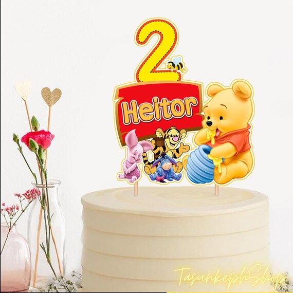 Winnie the Pooh Cake Topper Pooh Honey Hunny Pot Personalized Winnie the  Pooh Theme Party Save the Date Cards Printable 