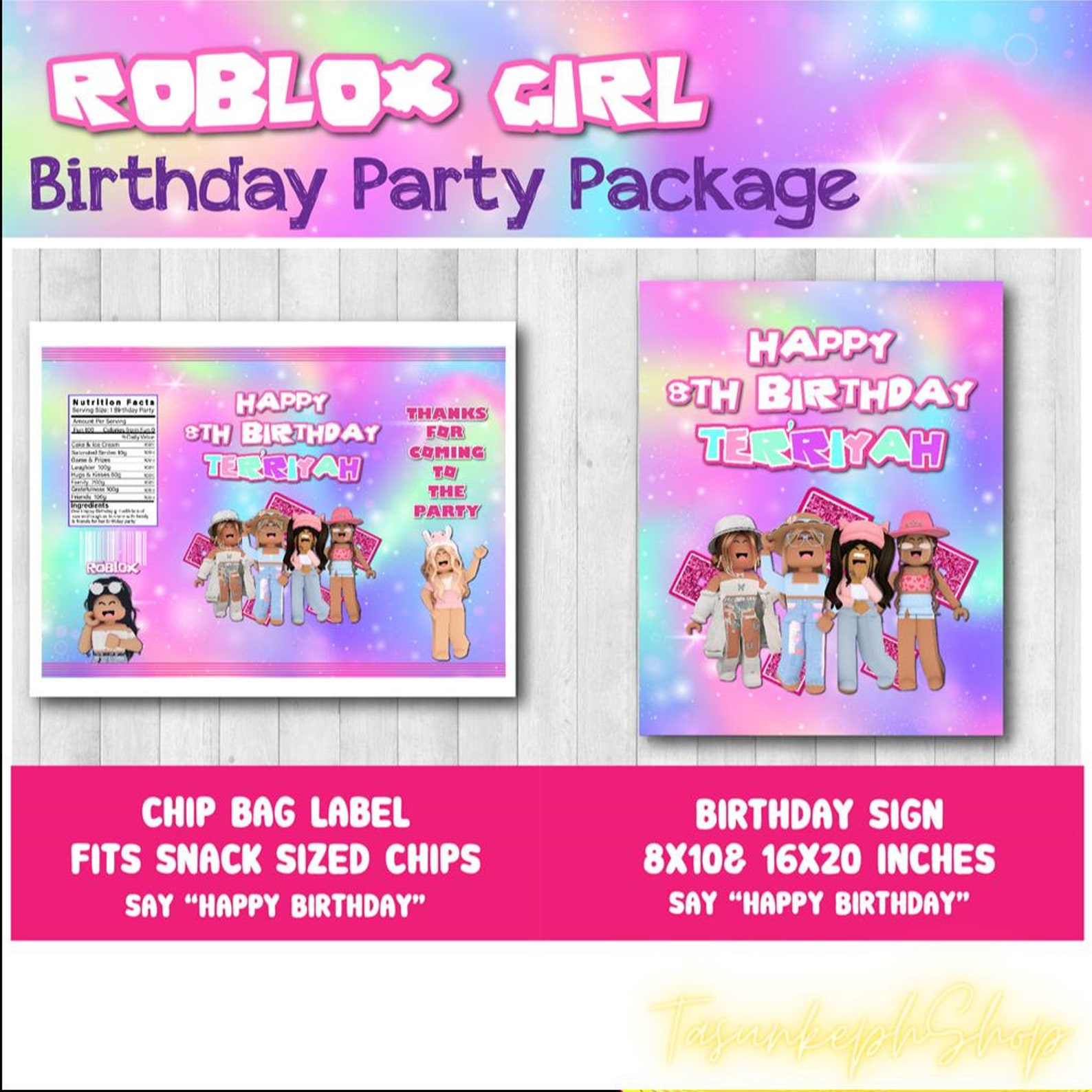 Printable Girl Cake Topper Personalized Girl Birthday Party - Etsy