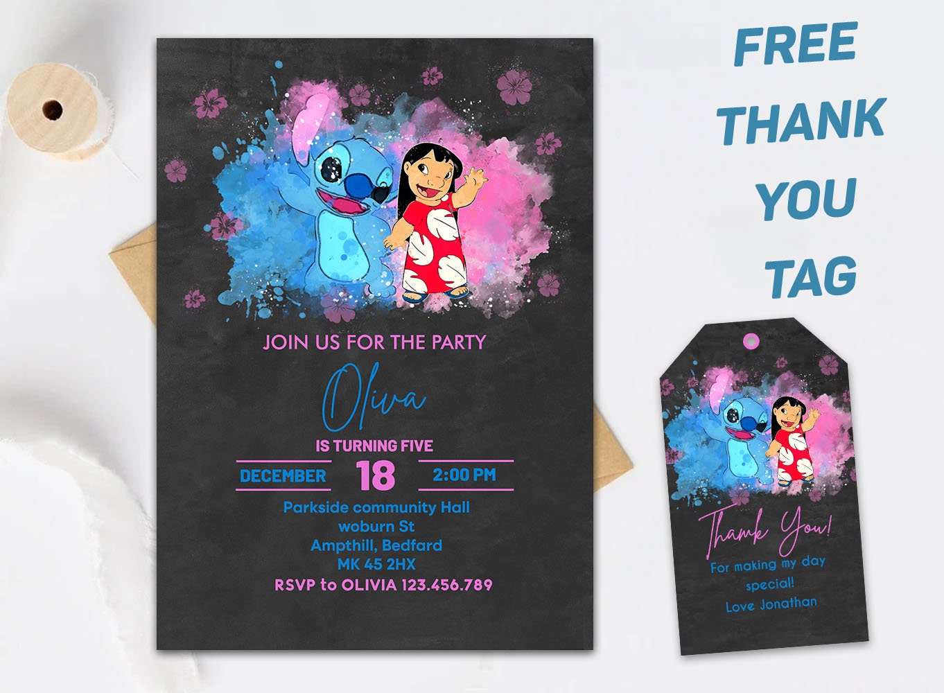 Cartes d'invitation Lilo Stitch pour Enfants, 30 Invitations de Fête d'anniversaire  pour Enfants, Fournitures de Fête Stitch, Cartes d'invitation d'anniversaire  pour Filles et Garçons (Rose) : : Cuisine et Maison