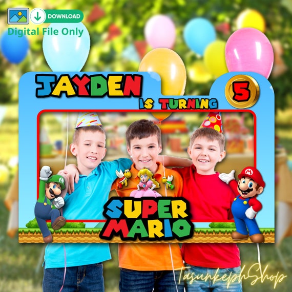 Marco de cabina de fotos de Super Mario Bros, cumpleaños de Super