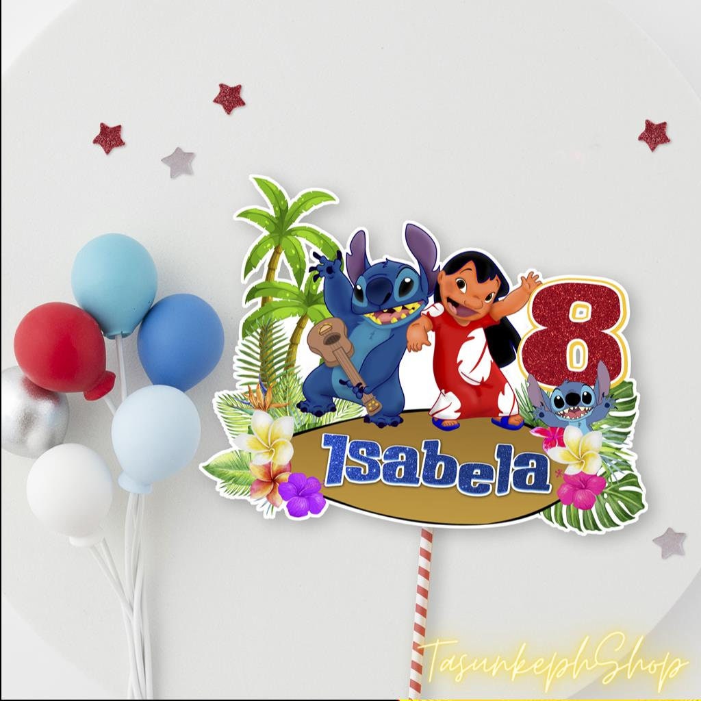 Stitch Cake Topper, Lilo and Stitch Personalized Cake Topper, Stitch Theme Cake  Topper, Stitch Birthday Cake Topper 