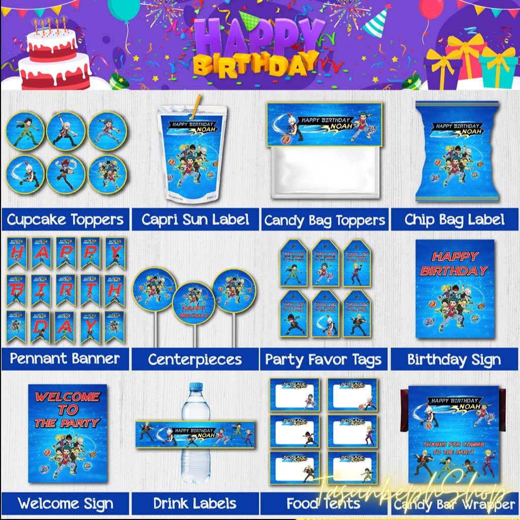 Printable Beyblade Cake Topper Personalized Beyblade Birthday