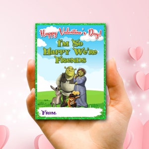 Printable Shrek Valentine's Day Card, Shrek Valentine Card for Kids, Valentine Card for Kids ...