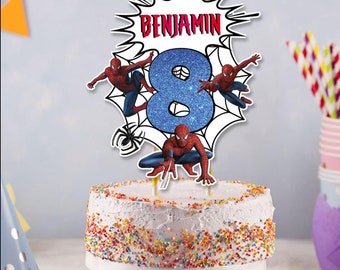 Personalized Spiderman Cake Topper, Spiderman Birthday, Spiderman Party, Spiderman Cake Topper, Spiderman Shirt, Spiderman Invitation