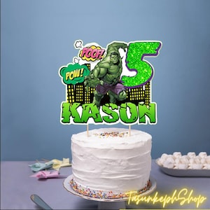 Personalisierte Hulk Cake Topper, Avengers Cake Topper, Hulk Geburtstagsbanner, Geburtstag Tortendeko, Digital Download