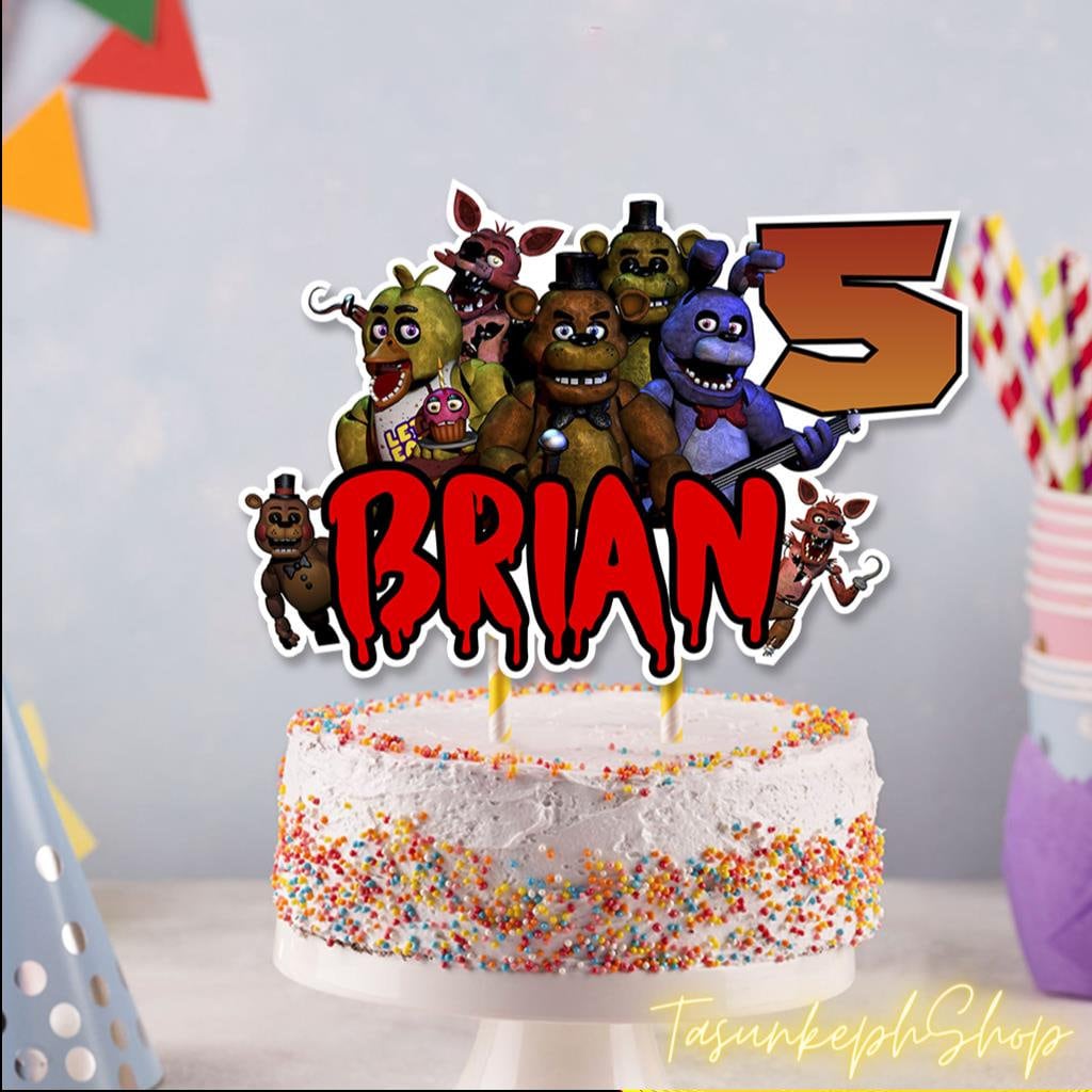 Game FNAF Funtime Freddy Birthday Party Cake Toppers Baby Shower Boys Birthday  Party Decorations Supplies Kids