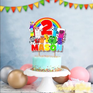 Personalized Cake Topper | Family Tees Custom | Digital File | Number Inspired Birthday Shirt | Numberblocks | Number Theme Party