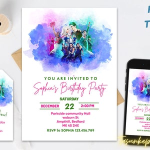 Zombies 3 Invitation | Zombies Printable | Editable In Canva | Zombies Birthday Party Invitation | Printable Birthday Party Invitations