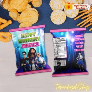 Printable Zombies 3 Birthday Chip Bags, Personalized Zombies Party Supplies for Kids Download File, Zombies 3 Gift for Kids Digital