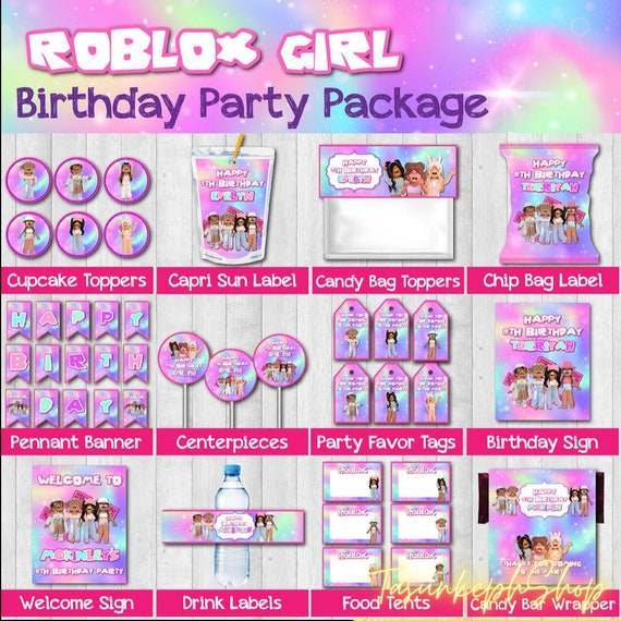 Editable T-shirts design Roblox GirlKids Birthday Printable - Portugal