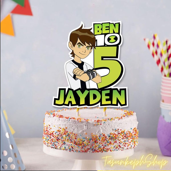 Personalizado Ben 10 Cake Topper, Ben 10 Cumpleaños, Ben 10 Party, Ben 10 Banner, Ben 10 Invitación, Ben 10 Party Decoración