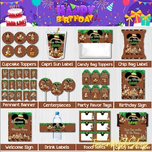 Mickey Safari  Party Supplies Printable | Mickey Safari  Printable  |  Mickey Safari  Centerpiece | Mickey Safari Party Decorations