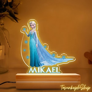 Night Light for Girl, Princess Night Light, Custom Frozen Night Light, Princess Girls Room Decor, Birthday Gift for Kids