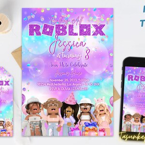 Printable Personalized Video Game Girl 4 Invitation, Kids Birthday Invitation | Birthday Decor | Digital File