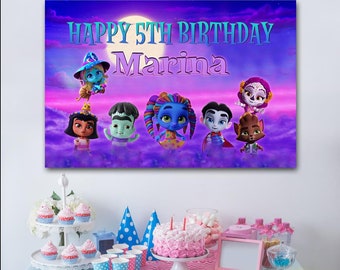 Printable Personalized Super Monster Banner, Birthday Party Decorations, PRINTABLE Package, Party Decor, EDITABLE , Super Monster Backdrops