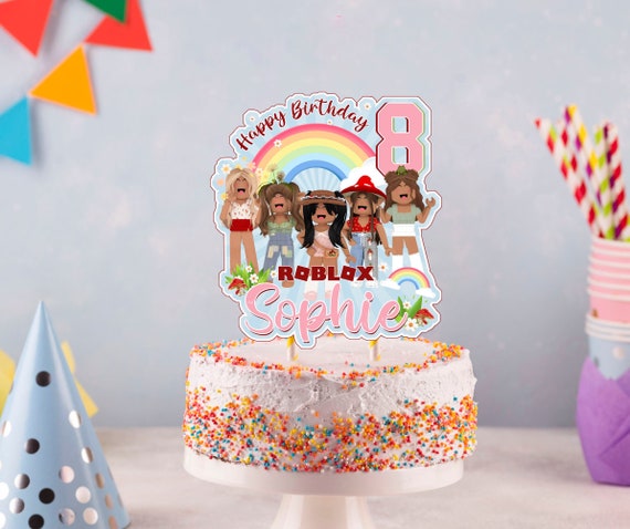 ROBLOX Girls Roblox Girls Cake Topper Roblox pink cake -  Portugal