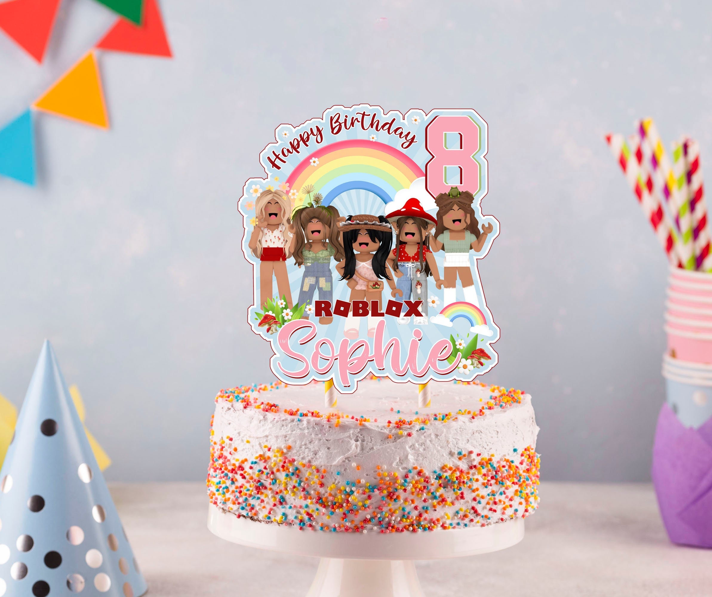 Roblox Cake Topper for Girls - Easy Inviting