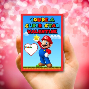 Printable Super Mario Bros Valentine's Day Card, Super Mario Bros ...