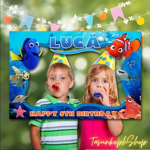 Finding Nemo Photo Booth Frame, Finding Nemo Birthday Frame, Finding Nemo Backdrop, Finding Nemo Props, Finding Nemo Birthday Party