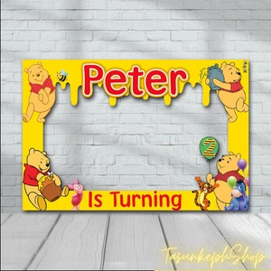 Winnie Pooh Photo Booth Frame, Winnie Pooh Birthday Frame, Winnie Pooh ...