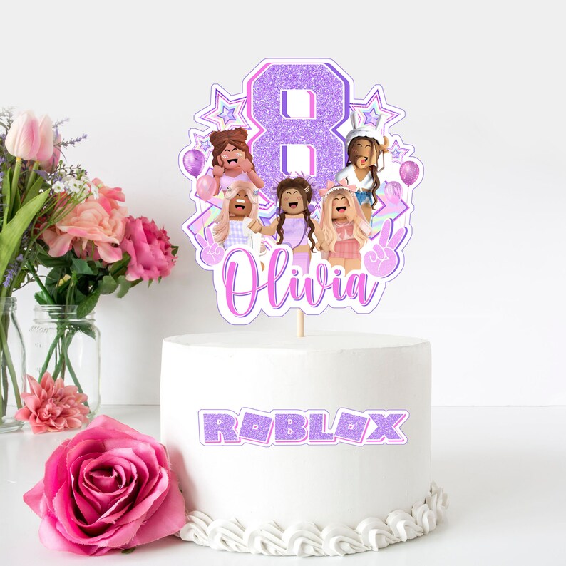 Printable Girl Cake Topper Birthday Party Cake Topper Etsy UK