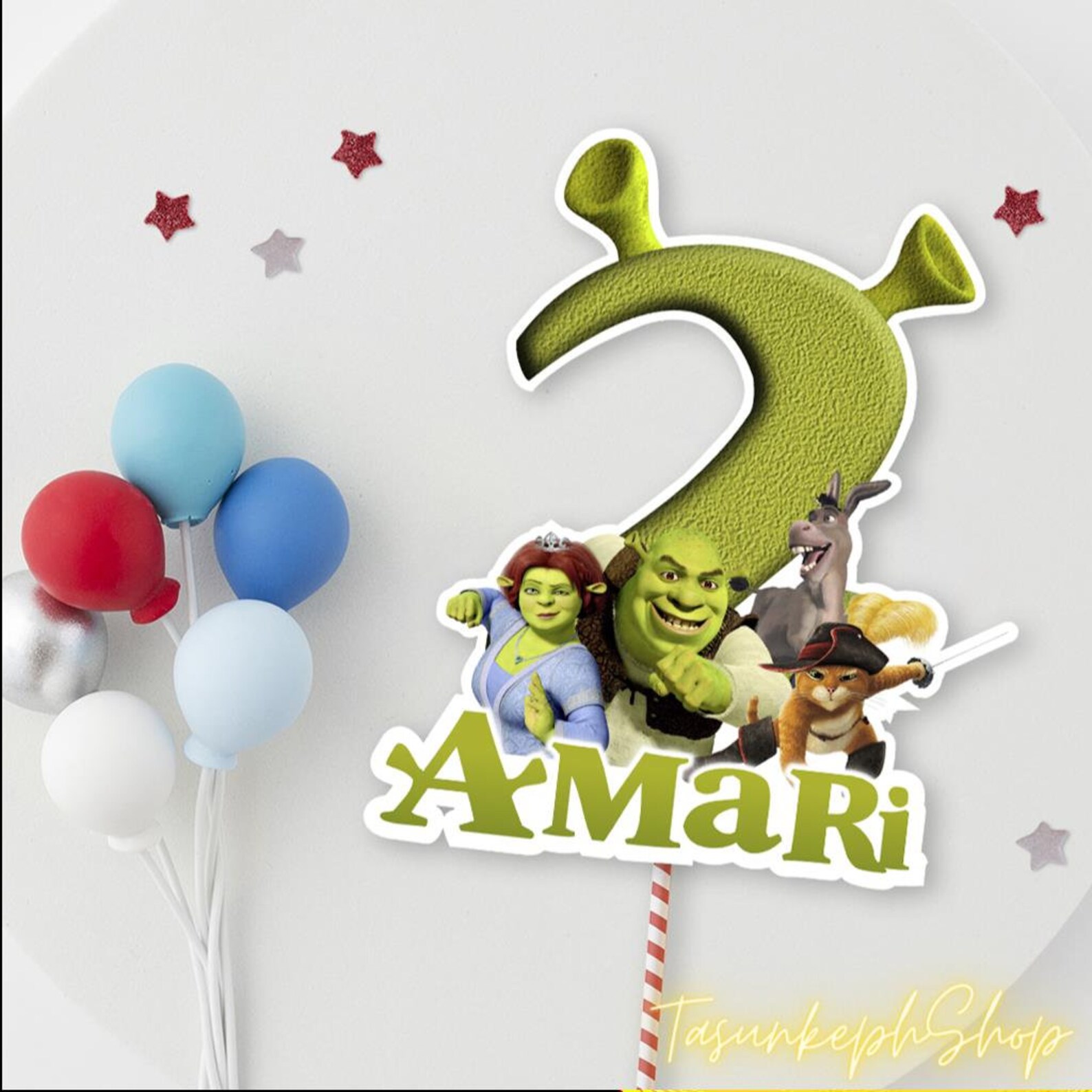 Printable Shrek Cake Topper, Shrek Birthday Party Cake Topper, Birthday ...