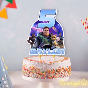 Printable Personalized Lightyear Cake Topper, Lightyear Party Supplies | Buzz Lightyear Topper | Birthday Party For Kids | Digital Download