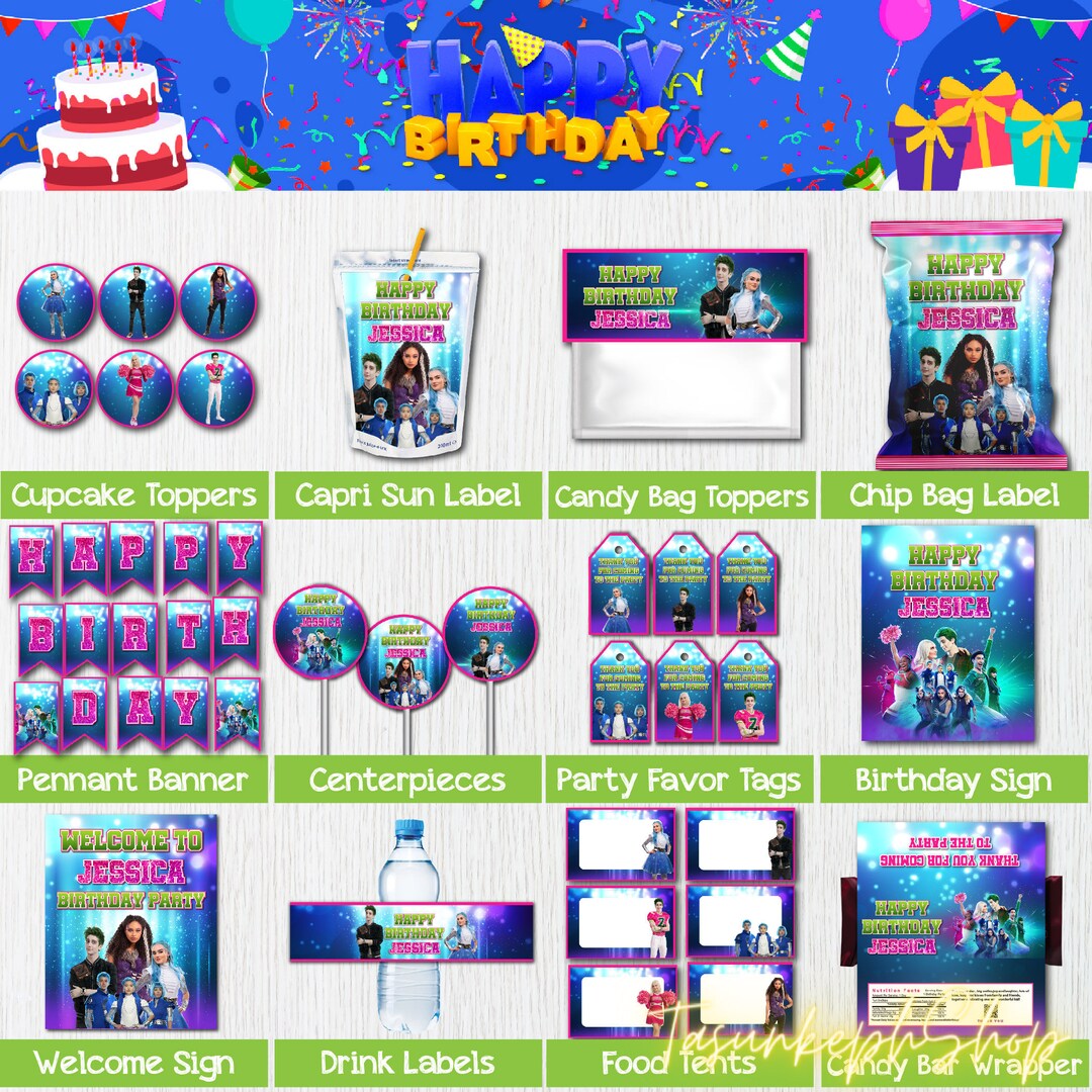 Printable Zombies 3 Pack Party Supplies for Kids, Personalized Zombies ...