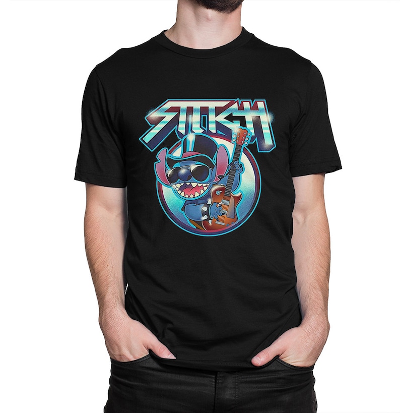Stitch Rock and Roll T-shirt, Lilo and Stitch T-shirt bild 1