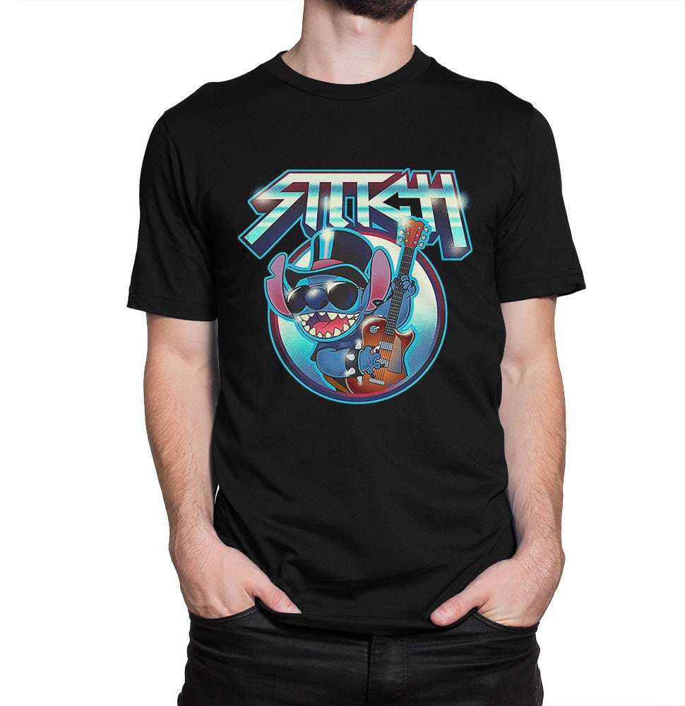 Stitch Rock and Roll T-shirt, Lilo and Stitch Tee, Men's Women's All Sizes  (mw-290) - Etsy, image size:970x1000