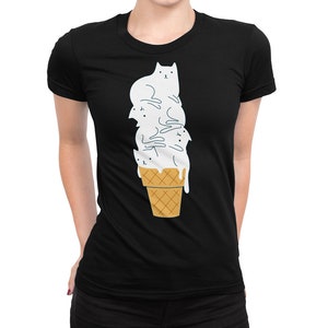 Cute Cat in Ice Cream Cone T-shirt 