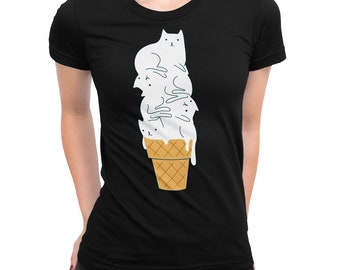 Ice Cream Cats T-Shirt, Men's Women's All Sizes (mw-278)