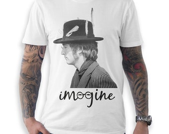 John Lennon Imagine T-Shirt, 100% Cotton Shirt, Men's Women's All Sizes (mw-122)