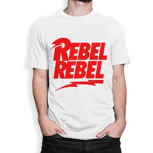 David Bowie Rebel Rebel T-Shirt, 100% Cotton Shirt, Men&#39;s Women&#39;s All Sizes (mw-264)