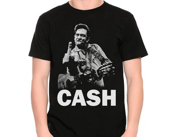 Camiseta Johnny Cash con el dedo medio levantado, para hombre y mujer, todas las tallas (mw-107)