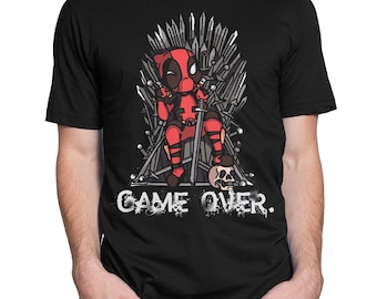 Maglietta Deadpool e Trono di Spade Game Over, taglie uomo e donna (mw-310)