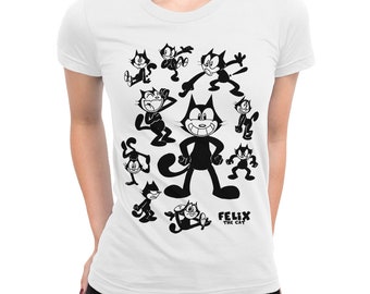 Felix the Cat Graphic T-shirt, 100% Cotton Shirt, Men's Women's All