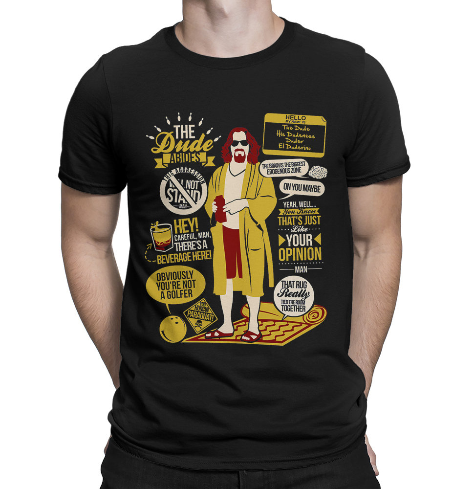 The Big Lebowski Dude Quotes T-shirt, Men's Women's All Sizes (mw