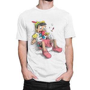 Pinocchio and Woody Woodpecker Funny T-Shirt, Men&#39;s Women&#39;s All Sizes (mw-368)