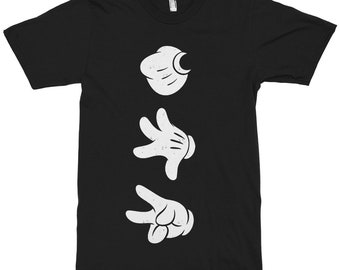 Mickey Mouse Rock Paper Scissors T-Shirt, Men's Women's All Sizes (mw-270)