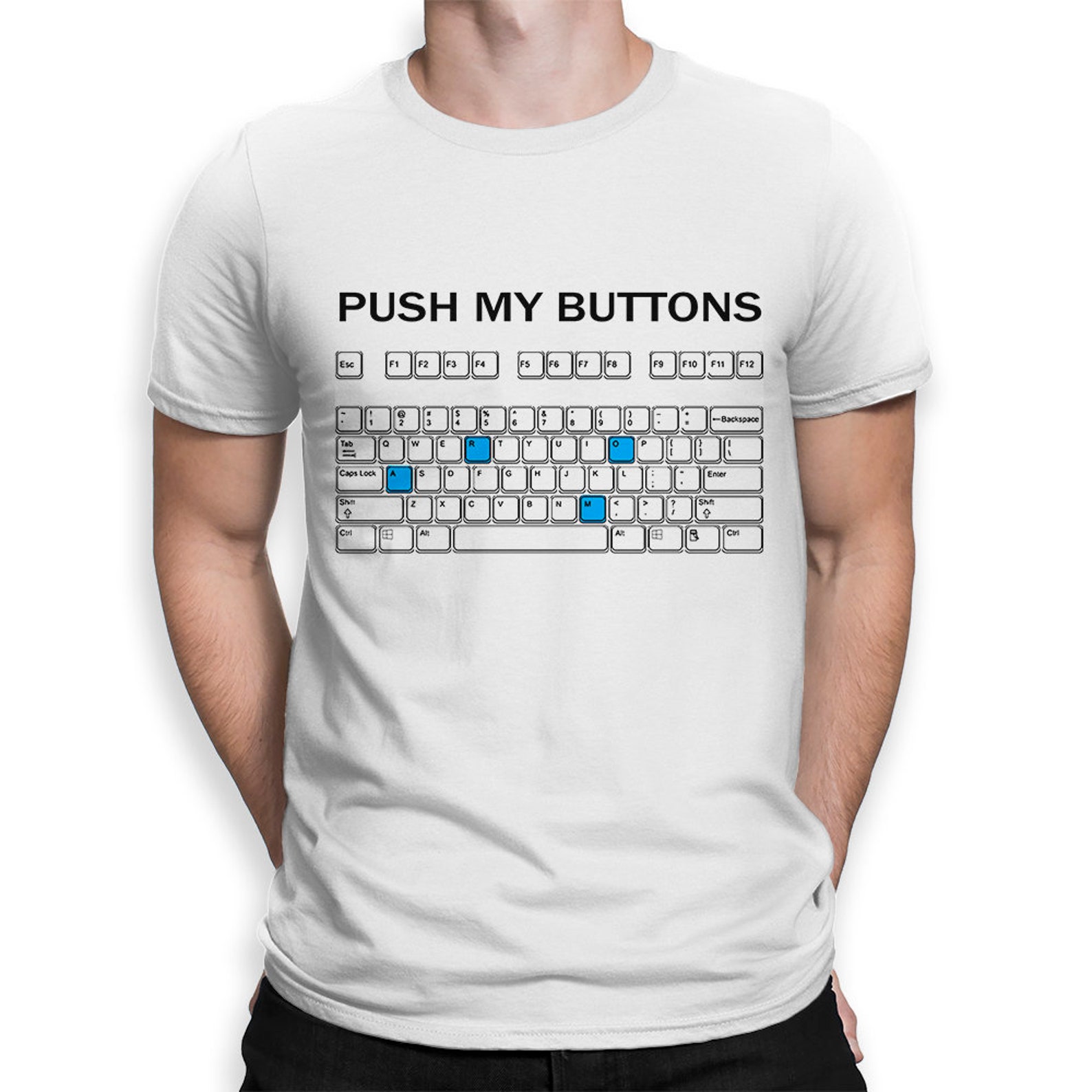 Push My Buttons Keyboard Tshirt Men's Women's All Etsy