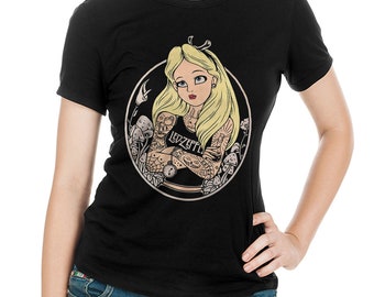 Alice in Wonderland Rock and Roll T-Shirt, Men's Women's All Sizes (mw-233)