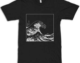 Welle vor Kanagawa T-Shirt, japanische Kunst, Hokusai Druck