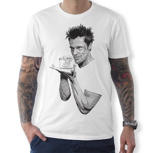 Tyler Durden Fight Club T-Shirt, Brad Pitt Tee, Herren Damen Alle Größen (mw-267)
