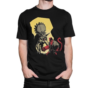Hellboy vs Dinosaur T-Shirt, Men&#39;s Women&#39;s All Sizes (mw-220)