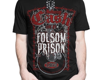 Johnny Cash Live At Folsom Prison T-Shirt, Men's Women's All Sizes (mw-327)