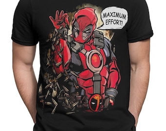Camiseta Deadpool Bullets Bae, Camiseta Maximum Effort, Tallas para hombre y mujer (mw-376)