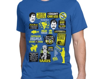 Parks and Recreation Ron Swanson Quotes T-Shirt, Men's Women's All Sizes (mw-378)