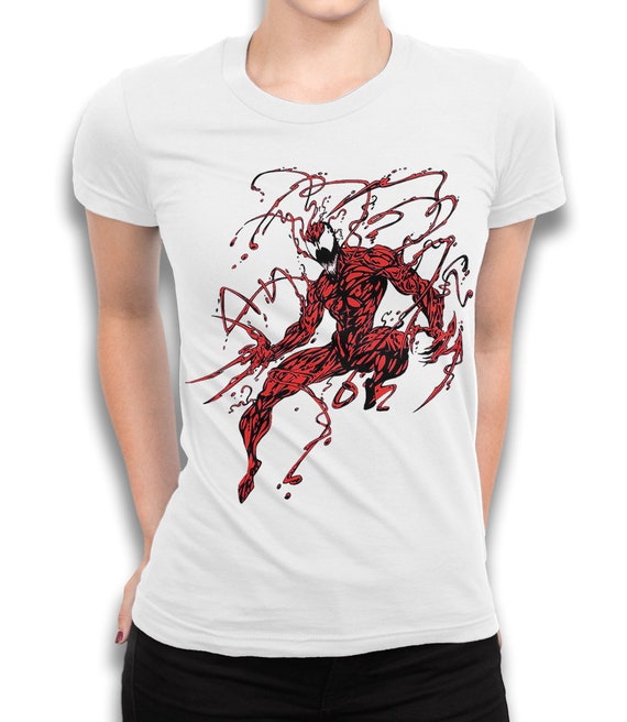 Marvel Carnage Face Tee マーベル カーネイジ Tシャツ Amazon.com: Carnage Single Coated Red Painted Face Logo