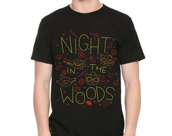 Night in the Woods Black T-Shirt, 100% Cotton Shirt, Men&#39;s Women&#39;s All Sizes (mw-111)